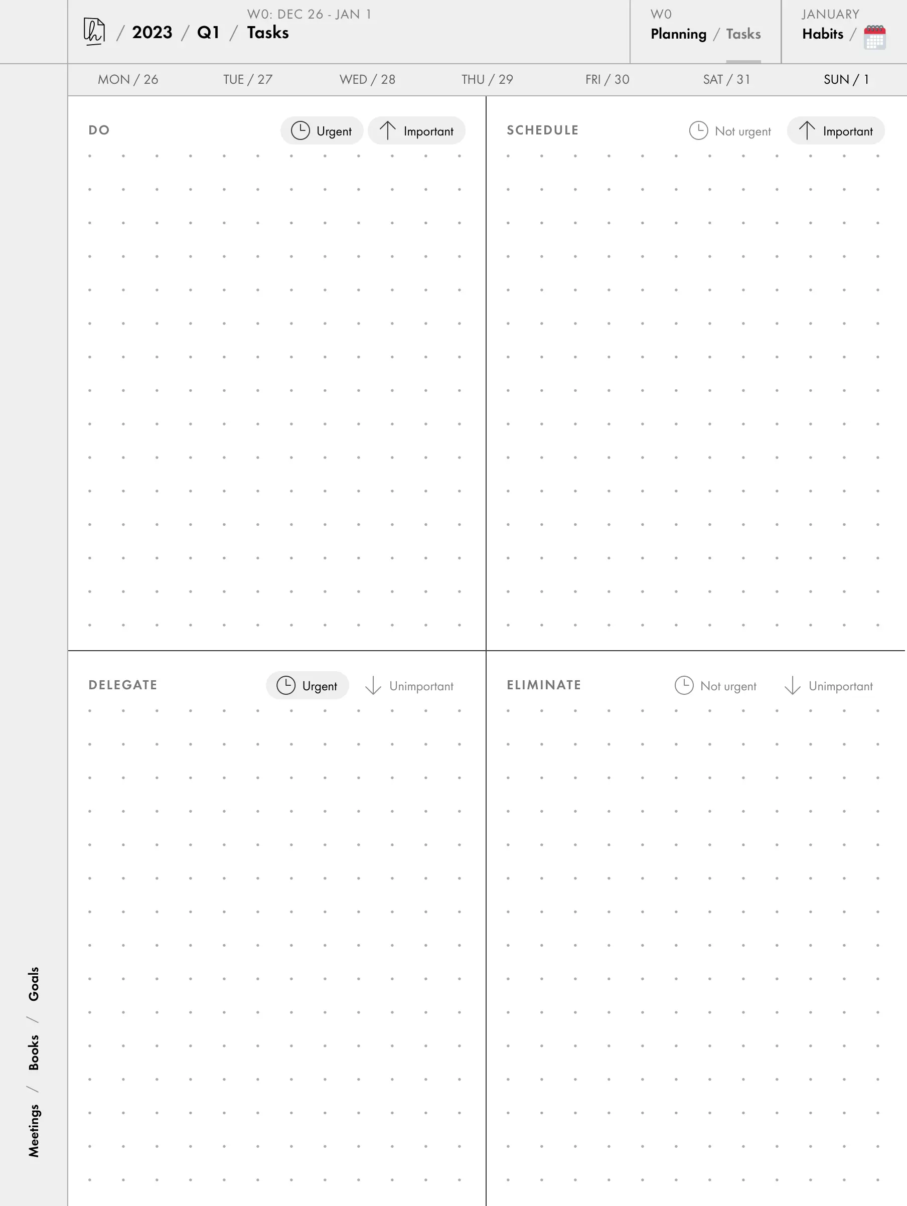 Eisenhower Matrix (dotted)