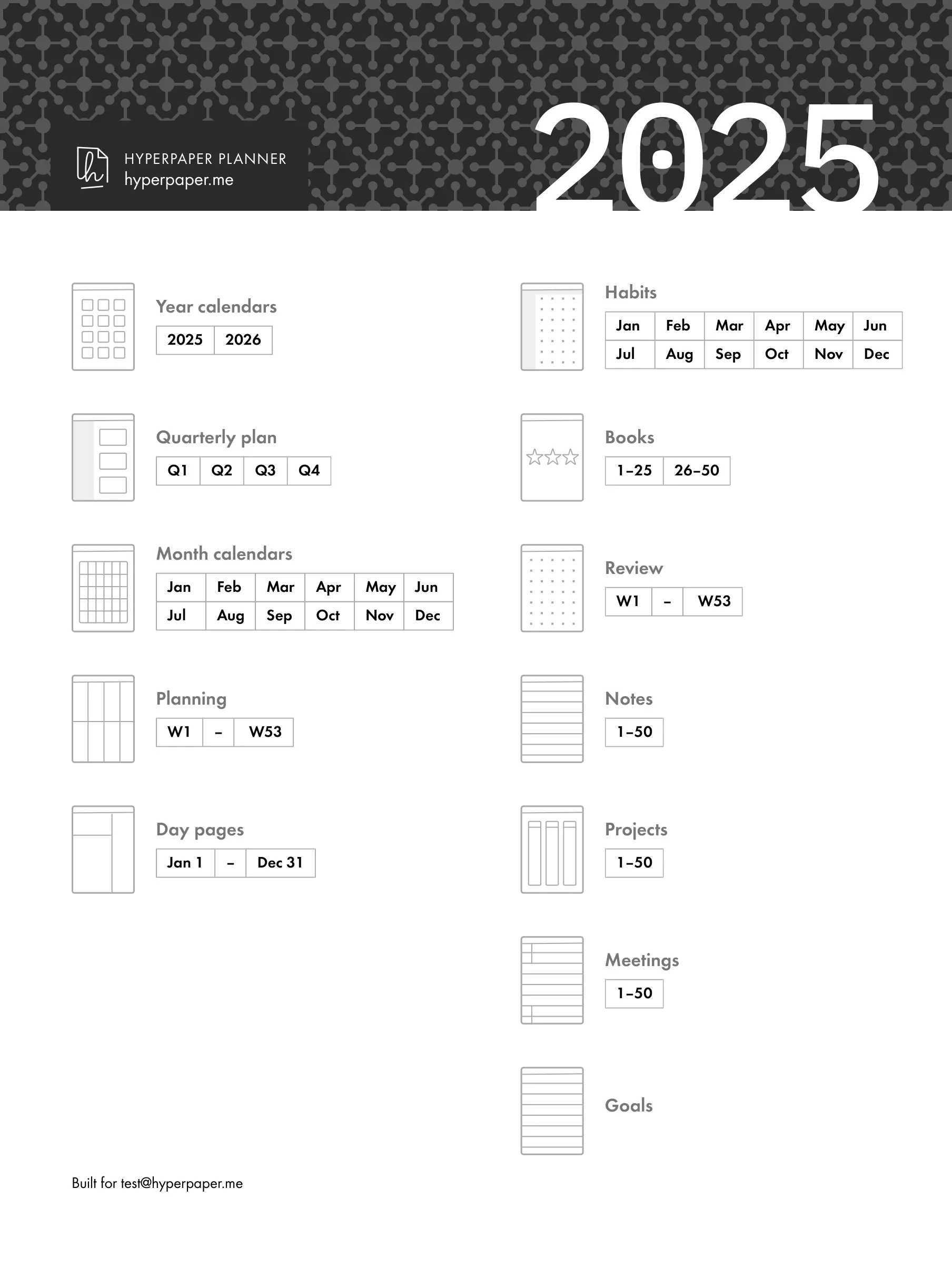 2024 2025 reMarkable 2 Ultimate Planner, Hyperlinked Digital