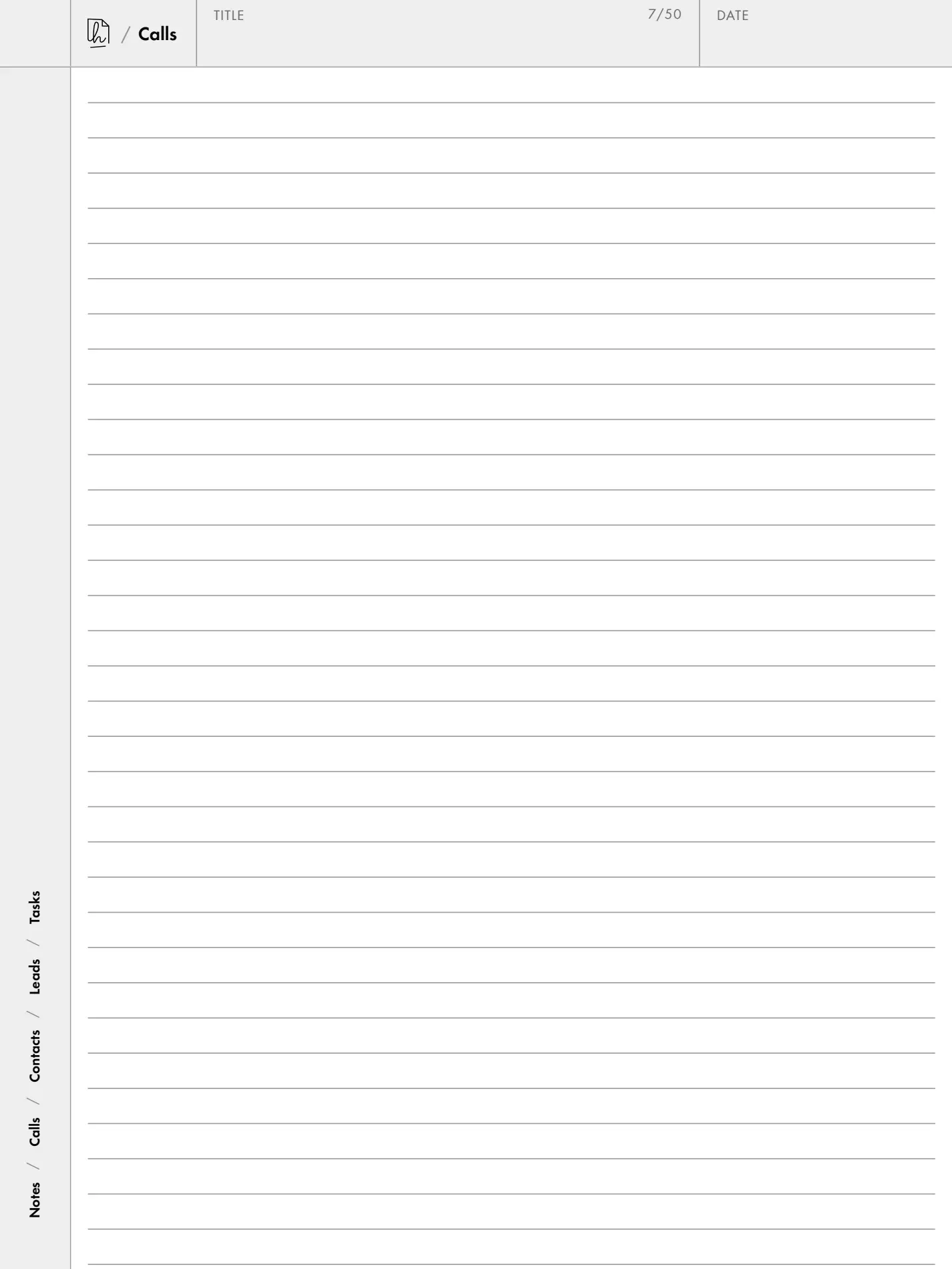 lined page